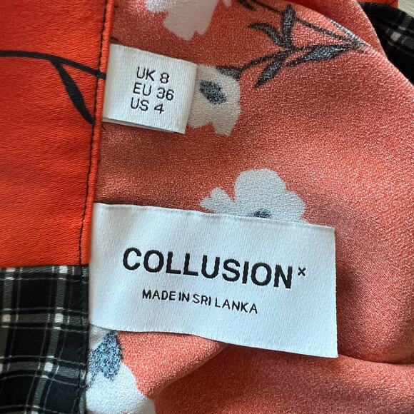 Collusion Flawed Blouse Womens US Size 4 Floral Mixed Pattern FLAWS - Picture 2 of 16